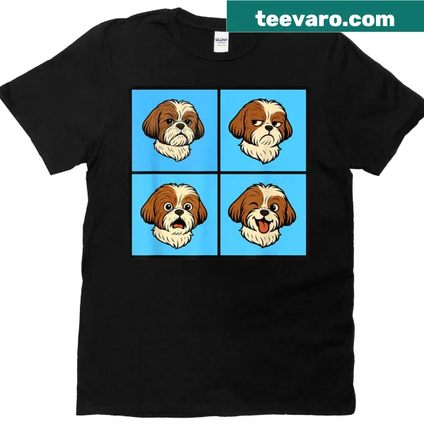 Funny illustration of a Shih Tzu giving a side-eye on T-shirt