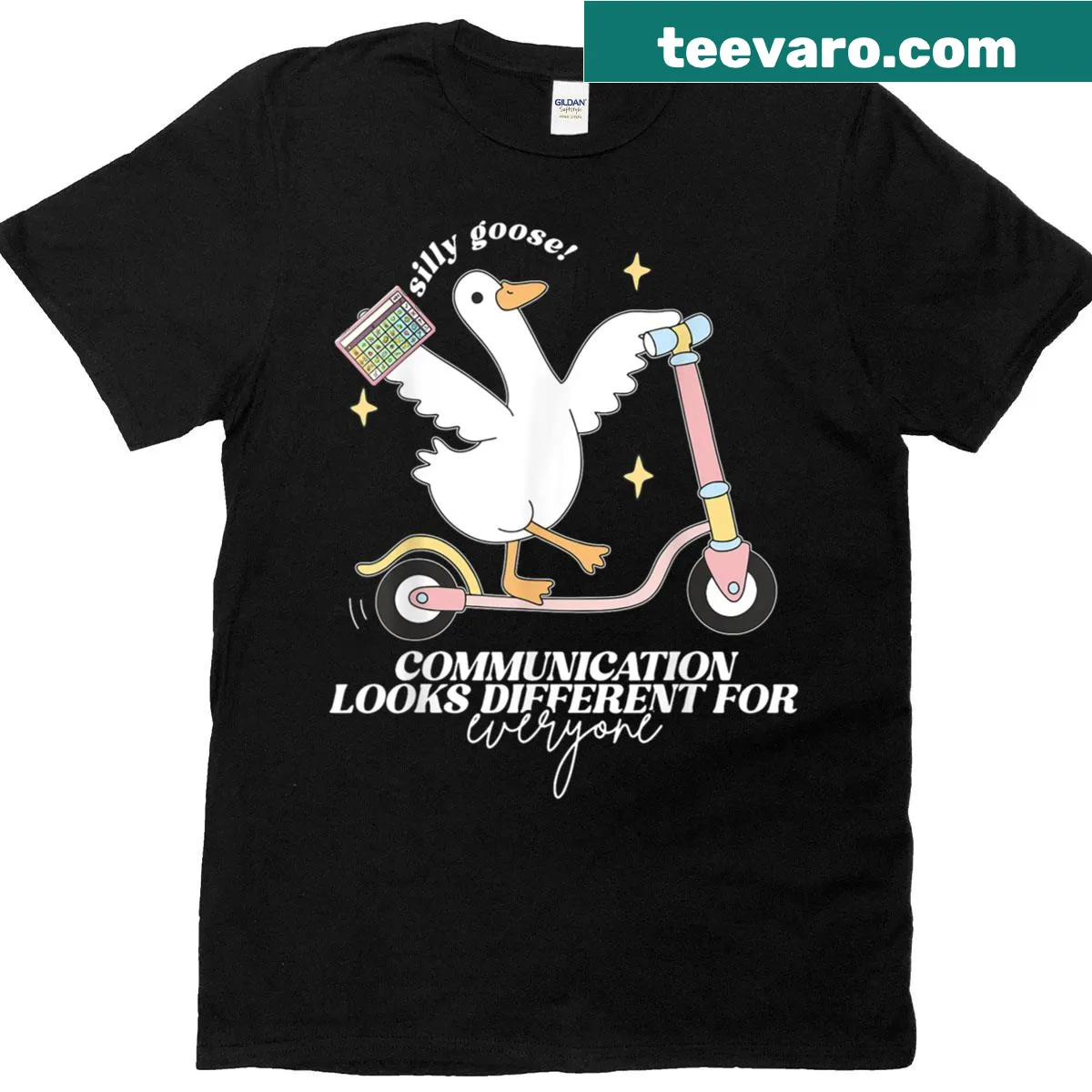 Funny T-shirt for speech therapists with 'Silly Goose' text — on a men's t-shirt