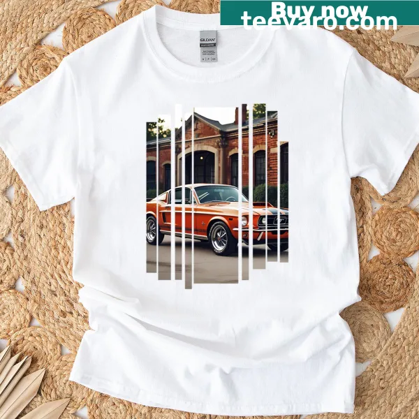 Vintage sports car graphic t-shirt celebrating classic automotive design