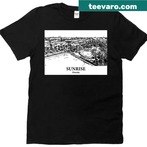 Florida sunrise graphic on a casual t-shirt