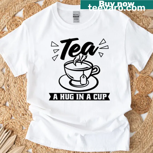 Charming tea-themed illustrations on a comfortable t-shirt