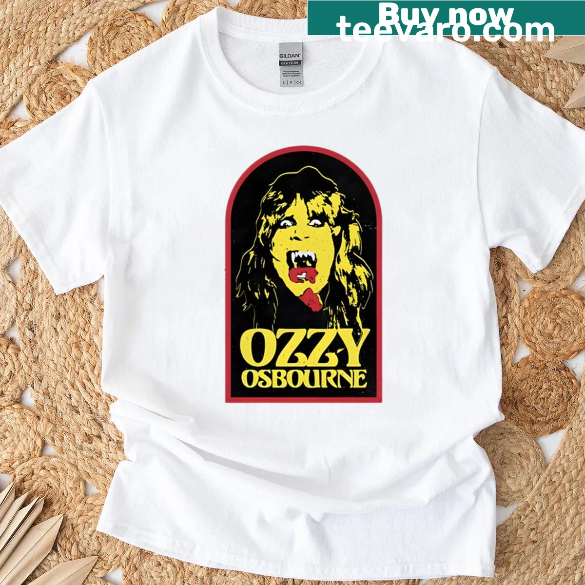Retro T-shirt design celebrating Ozzy Osbourne and the Funtastic Band — on a men's t-shirt