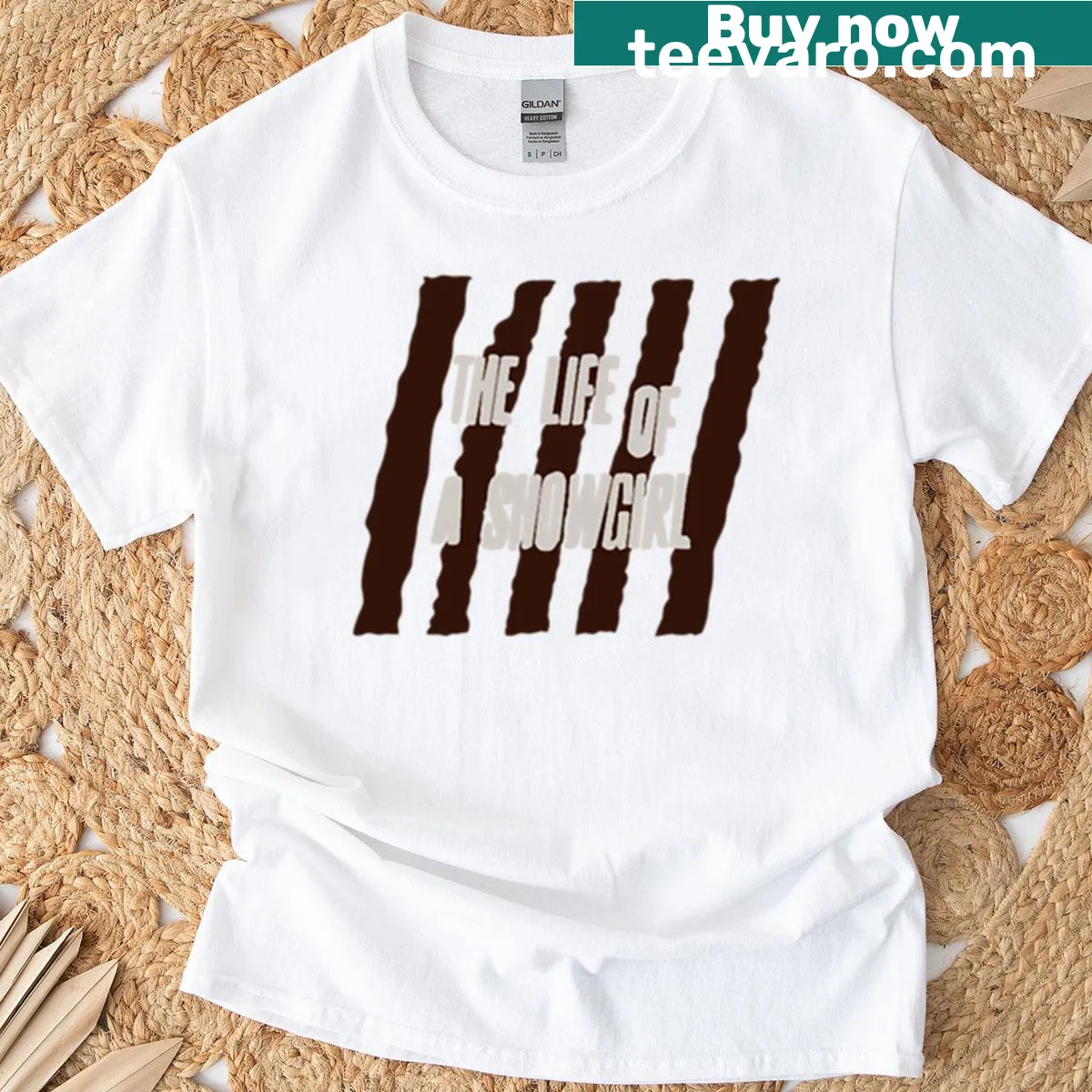 Illustrated showgirl design with elegant pose on a stylish t-shirt — on a men's t-shirt
