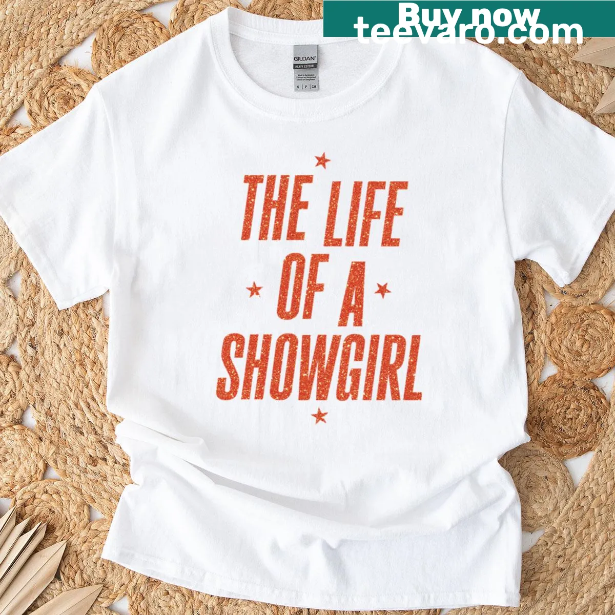 Showgirl themed illustration T-shirt celebrating performing arts — on a men's t-shirt