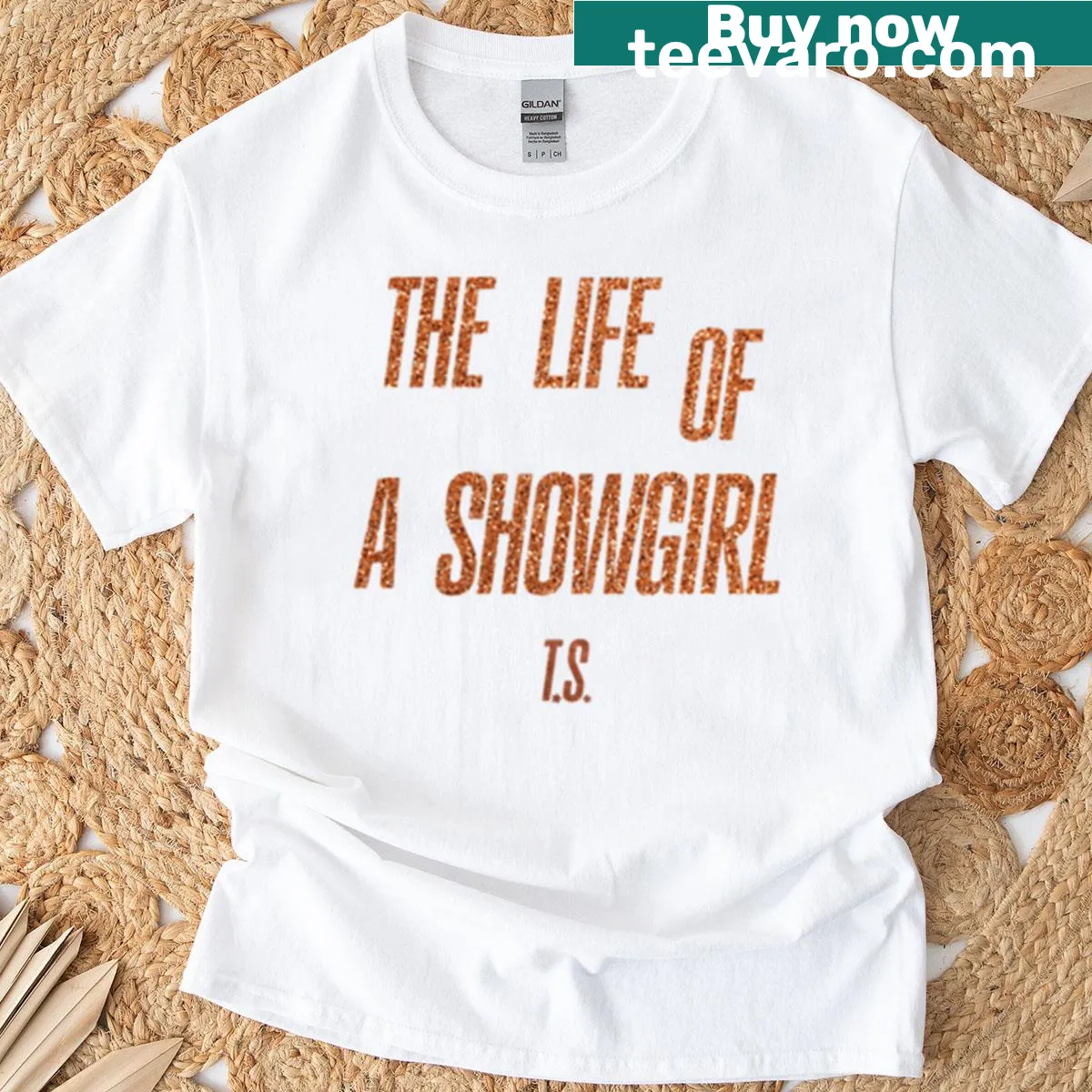 Text design celebrating the life of a showgirl on a T-shirt — on a men's t-shirt