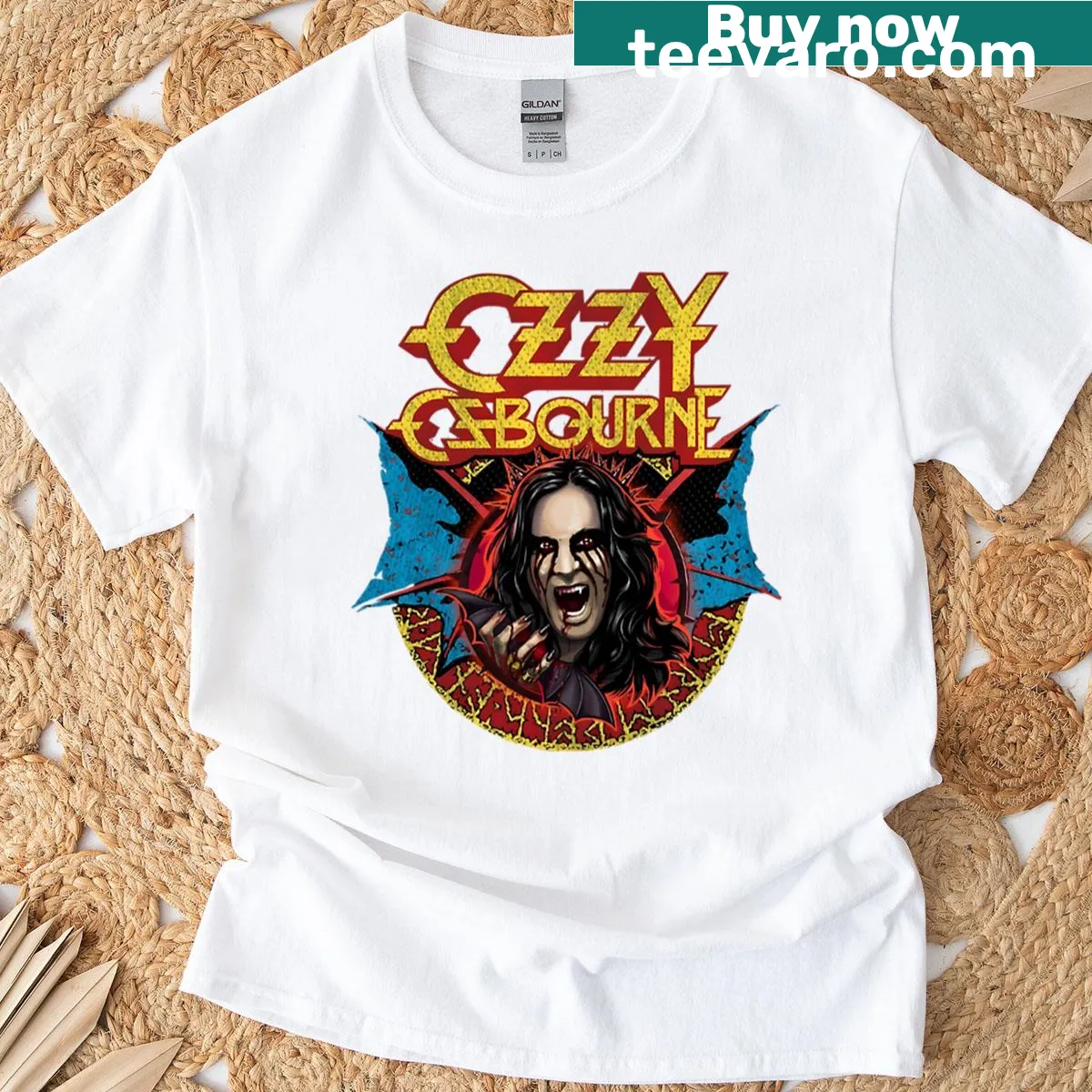 Vintage-inspired Ozzy Osbourne oversized tee with a wolf design — on a men's t-shirt
