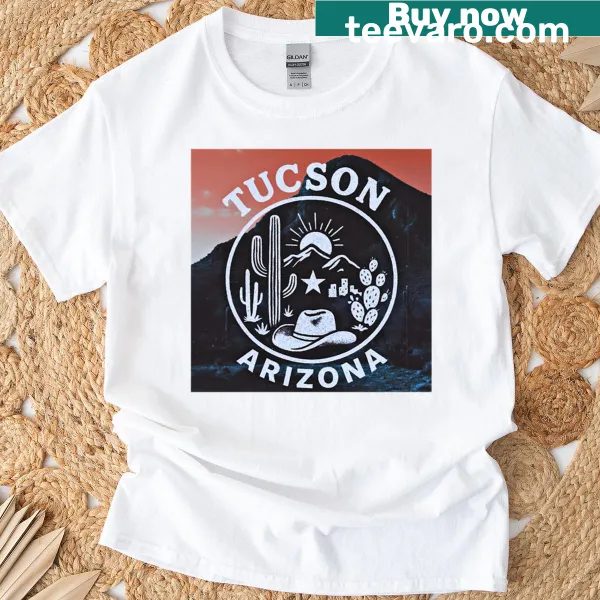 Illustrated Tucson R T-shirt showcasing city spirit