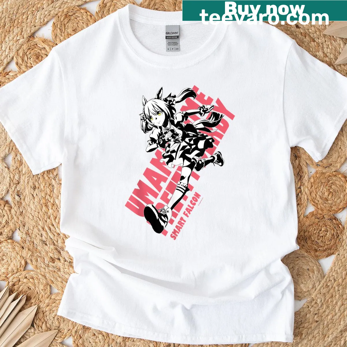 Illustration of Smart Falcon from Umamusume on a t-shirt — on a men's t-shirt