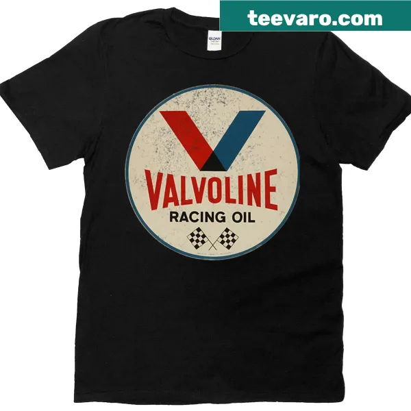 T-shirt featuring the iconic Valvoline racing sign design.