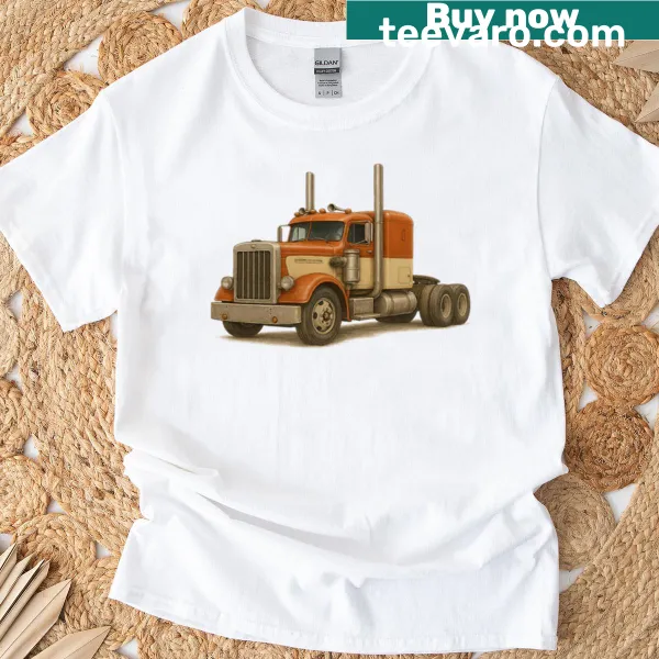 Retro-style t-shirt featuring a vintage American truck design