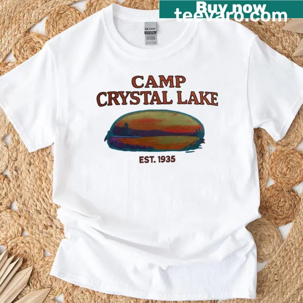 Vintage Camp Crystal Lake T-shirt with horror-themed design