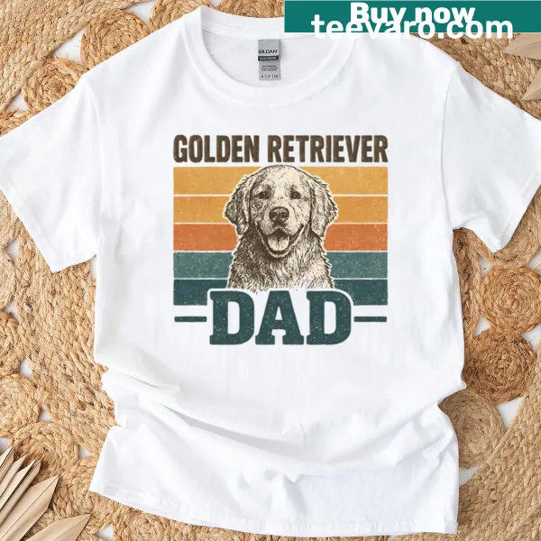 Vintage Golden Retriever Dad t-shirt featuring heartwarming graphic