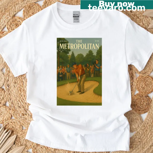 Vintage illustration of a golf tournament scene on a T-shirt