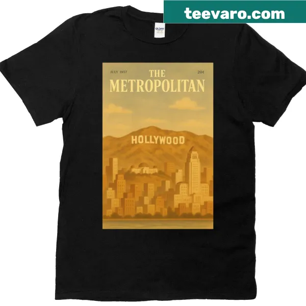Vintage Hollywood skyline t-shirt design