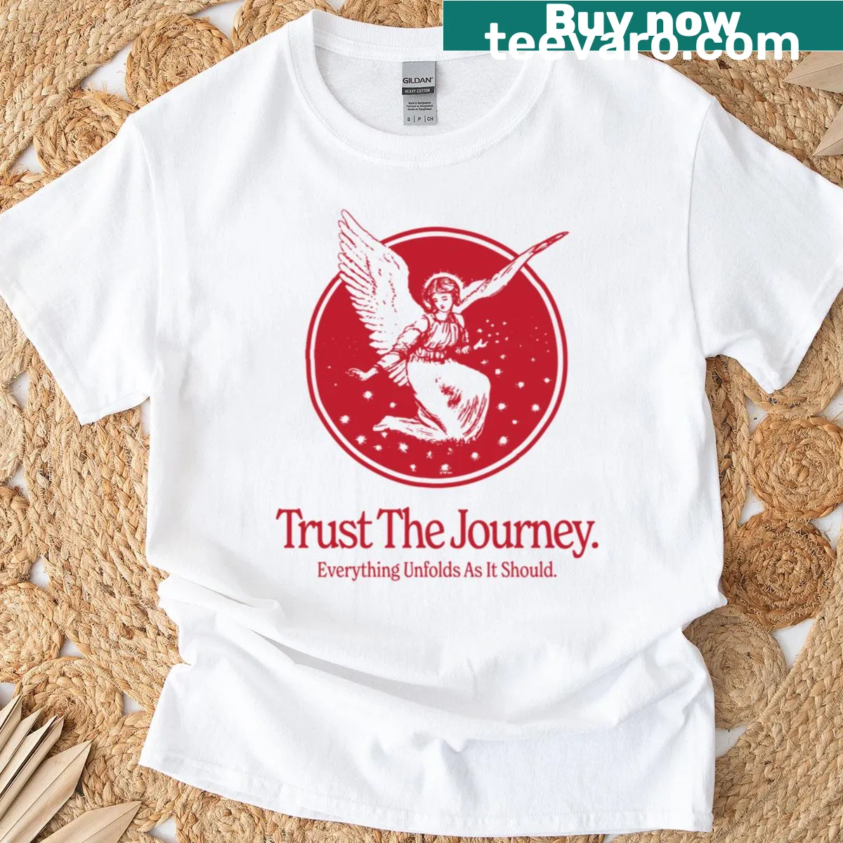 Vintage T-shirt with an angel fairy design — on a men's t-shirt