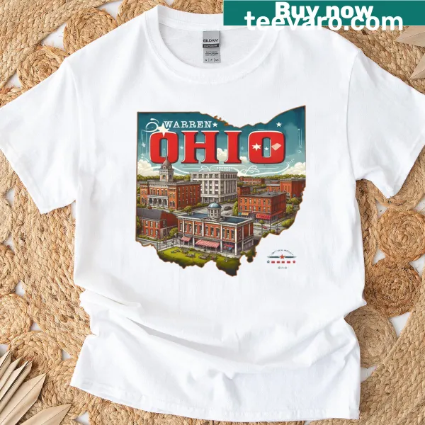 Typography T-shirt featuring Warren, Ohio