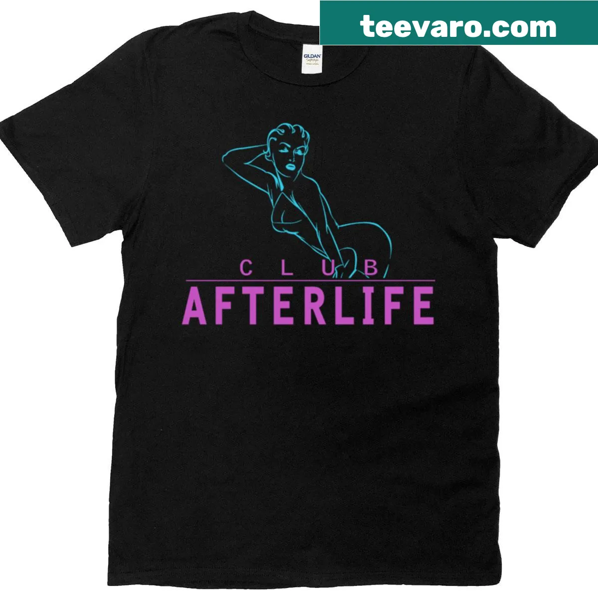 Eerie illustration T-shirt with 'Welcome To The Afterlife' text — on a men's t-shirt