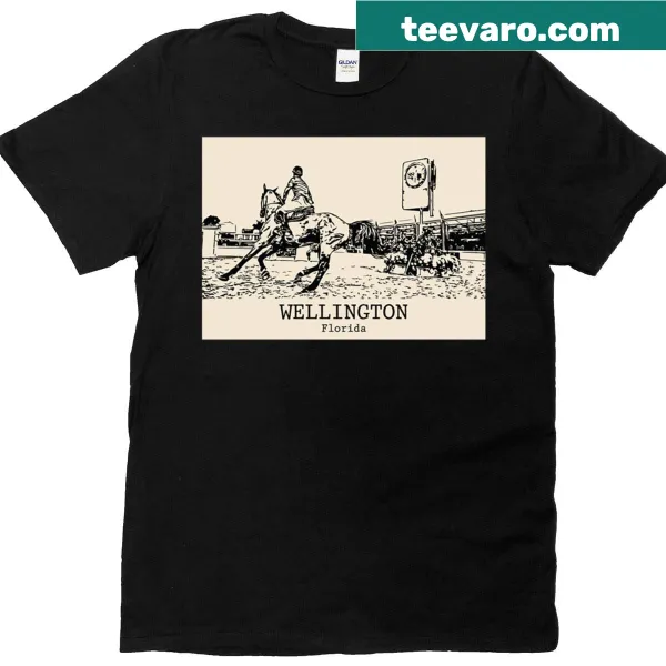 T-shirt featuring the name Wellington, Florida in stylish typography.