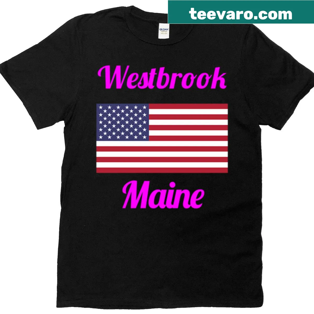 Stylish T-shirt featuring Westbrook Maine scenic prints — on a men's t-shirt