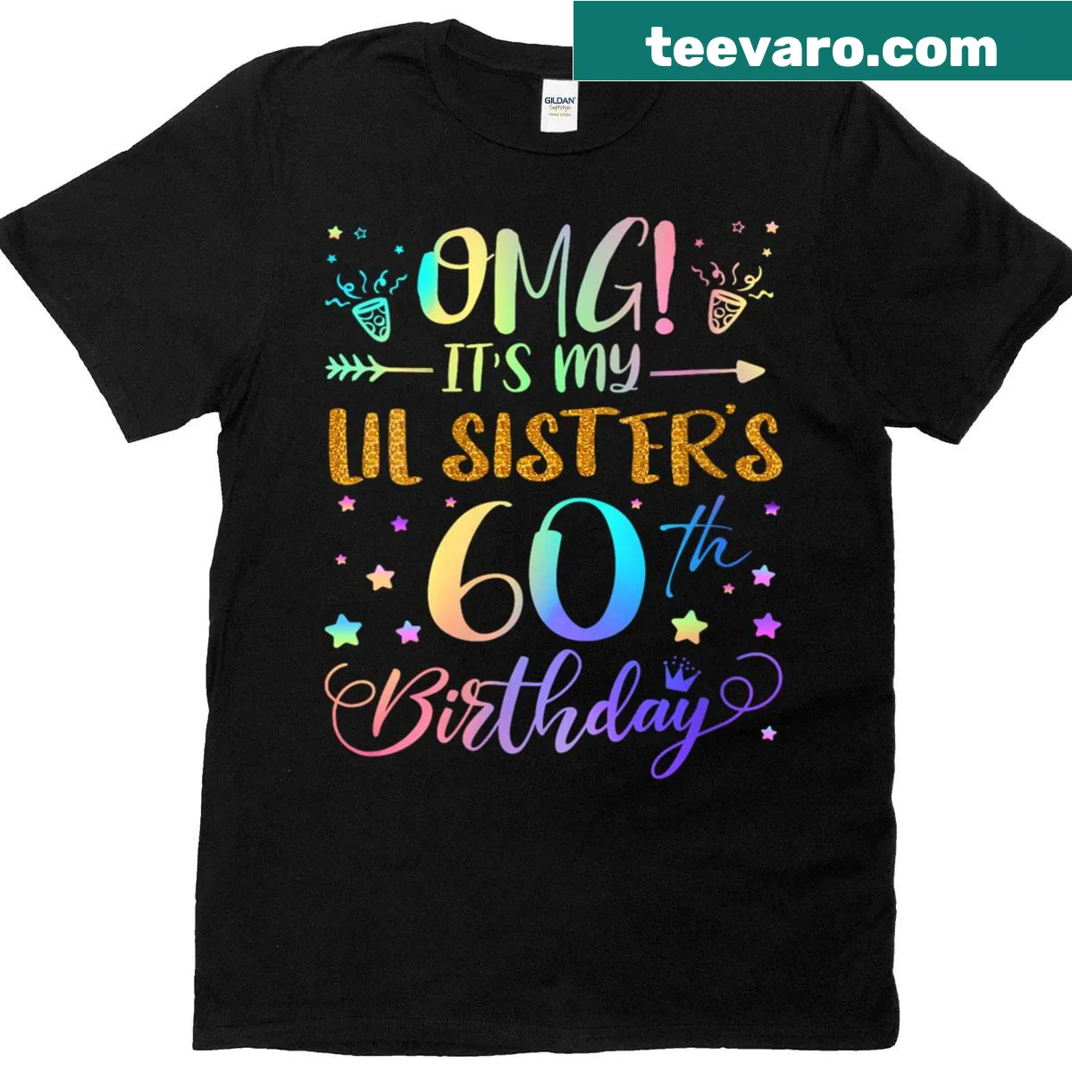 Charming T-shirt for sister's 60th birthday — on a men's t-shirt