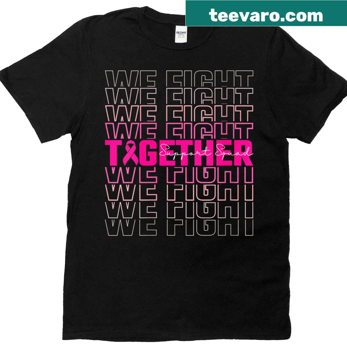 Breast cancer awareness support T-shirt for women — on a men's t-shirt