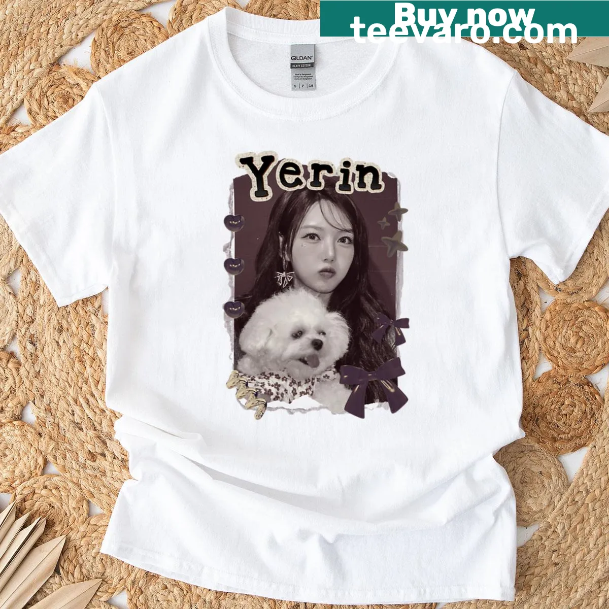 Cozy T-shirt featuring Yerin from Gfriend in a Y2k vintage collage design — on a men's t-shirt