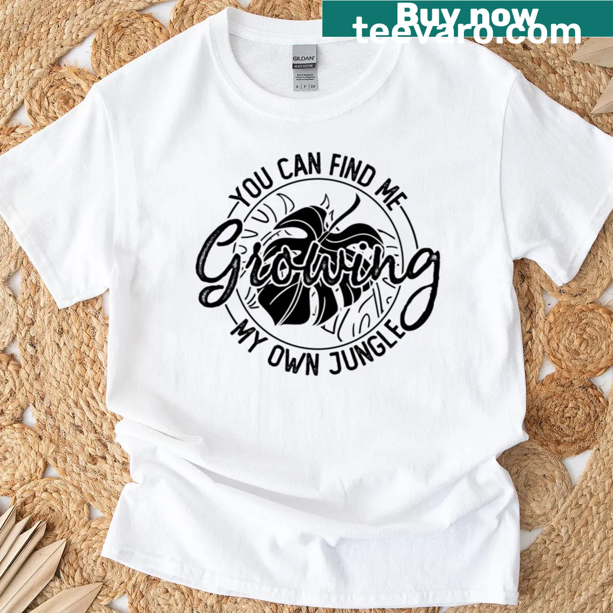 Typography t-shirt for Monstera lovers featuring gardening message — on a men's t-shirt