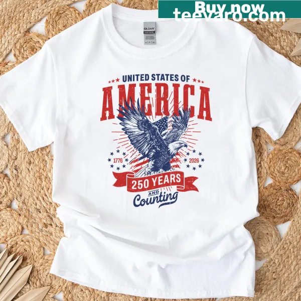 Eagle and flag graphic celebrating the 250th birthday of the U.S.