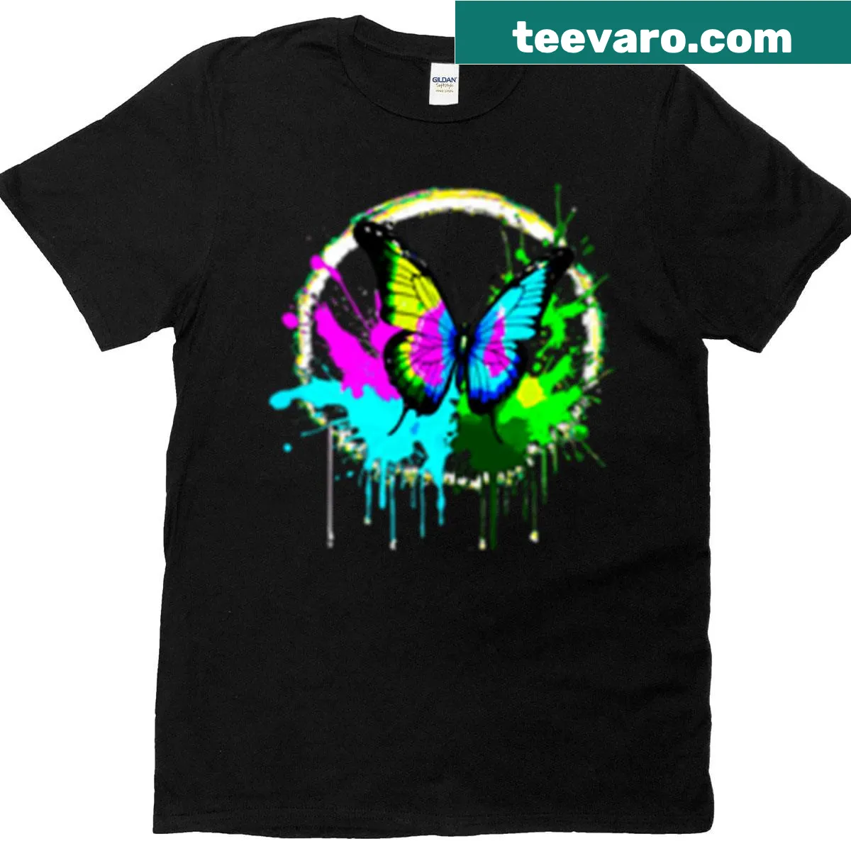 Abstract butterfly explosion T-shirt with creative graphic — on a men's t-shirt