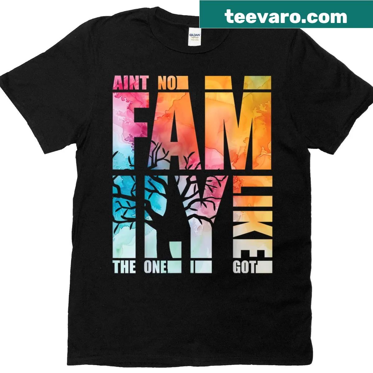 Funny family reunion T-shirt with playful typography — on a men's t-shirt