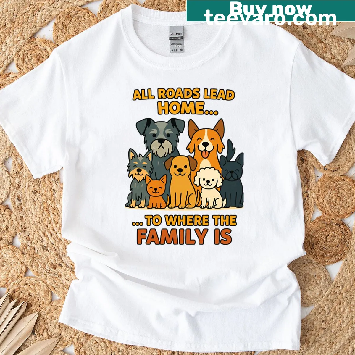 T-shirt celebrating the bond between pets and family, ideal for dog lovers. — on a men's t-shirt