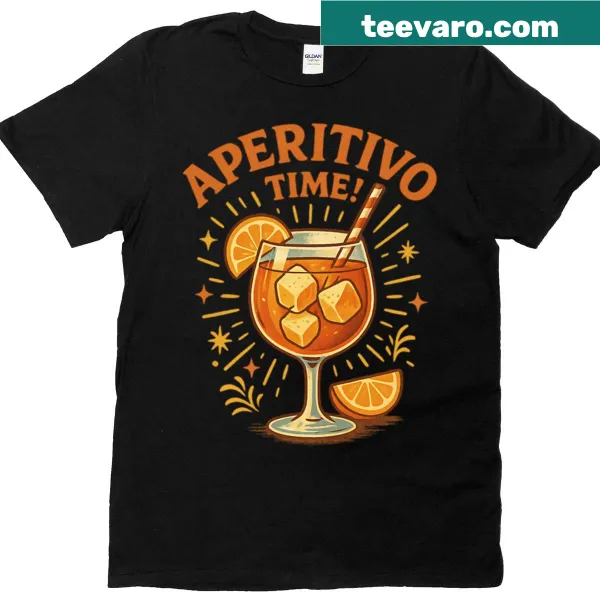 Aperitivo Time T-shirt with playful typography