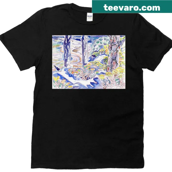 T-shirt featuring abstract graphic inspired by Walter Anderson's artwork