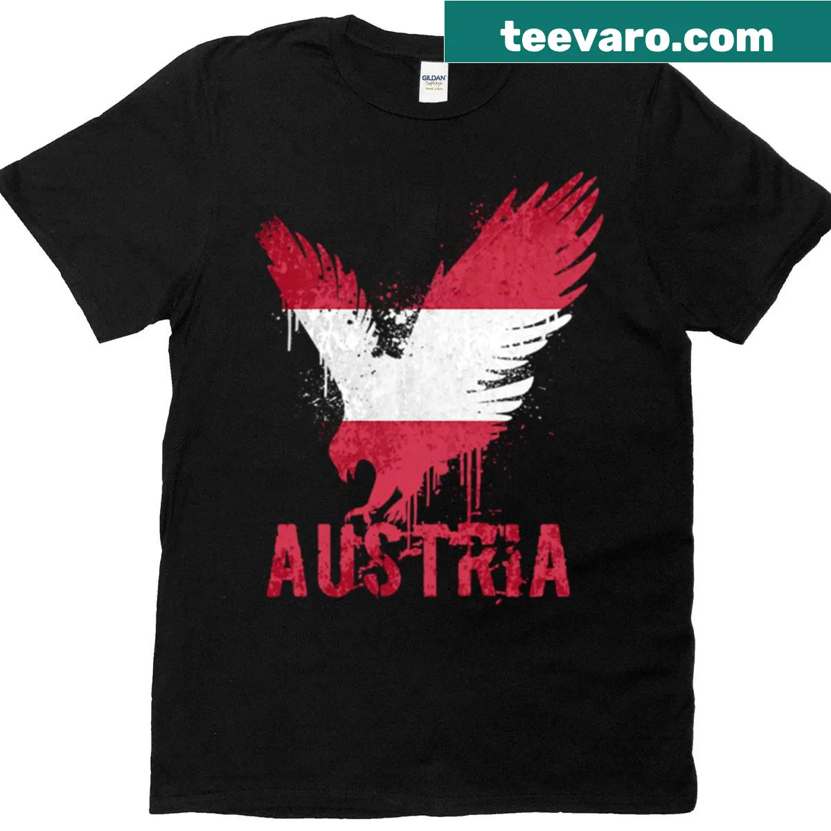 T-shirt featuring an illustration of an Austrian eagle — on a men's t-shirt