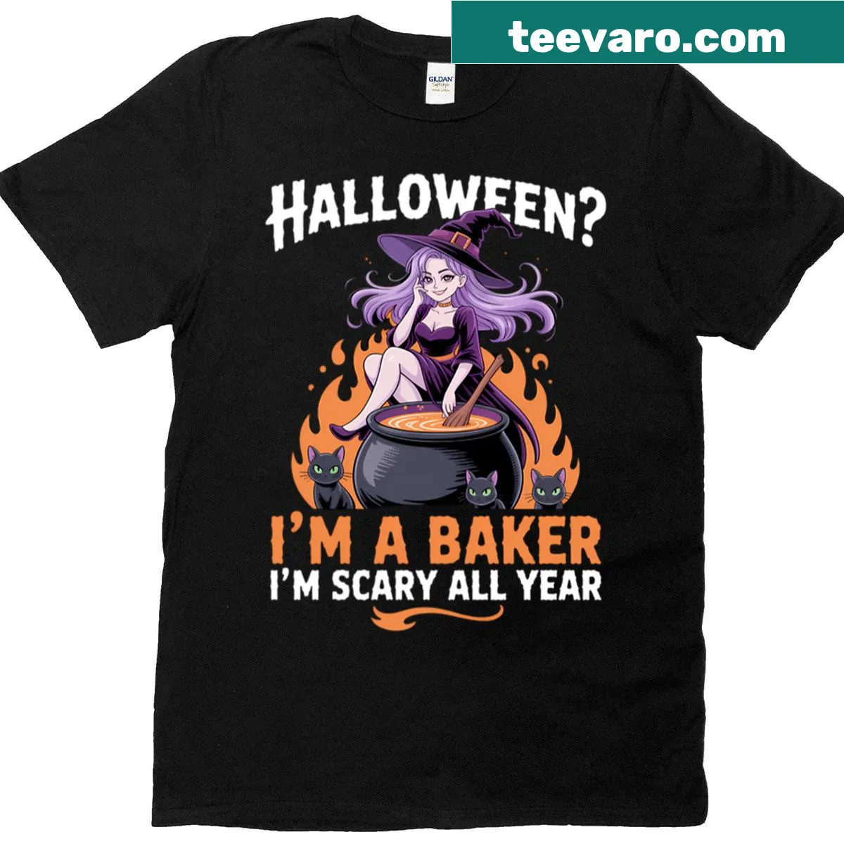 Cute baking illustration on Halloween t-shirt — on a men's t-shirt