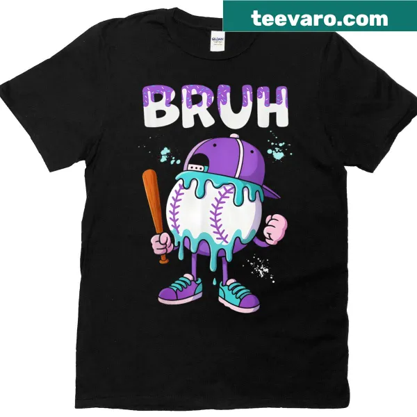 Youth T-shirt with baseball ice cream drip for kids