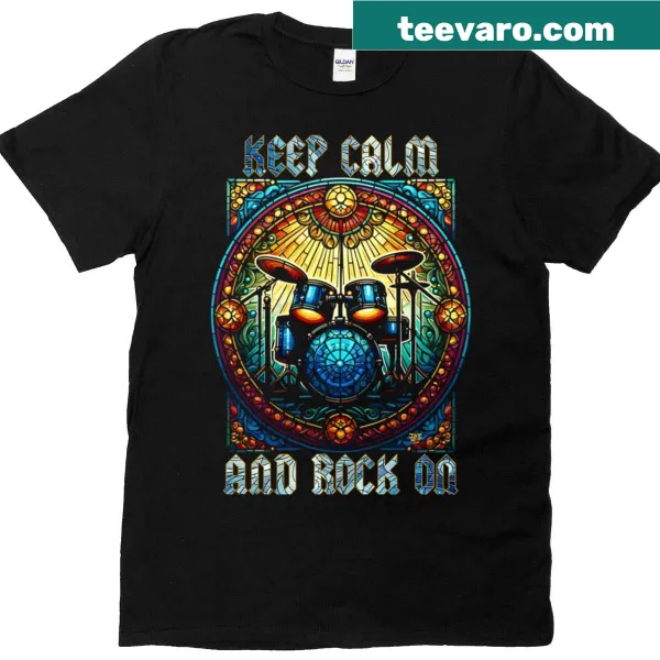 Bold typography and rock-themed graphics on a T-shirt