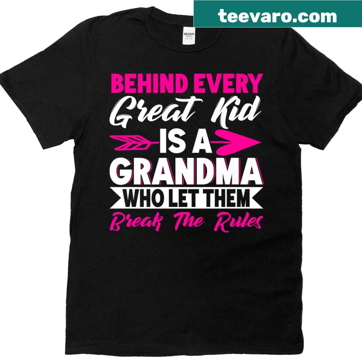 Text graphic celebrating grandmas and their influence on kids — on a men's t-shirt