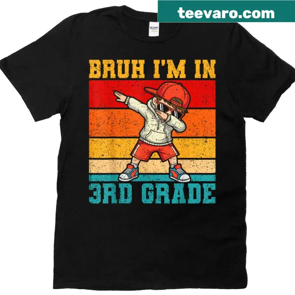 Dabbing boy graphic with playful text for 3rd grade students.