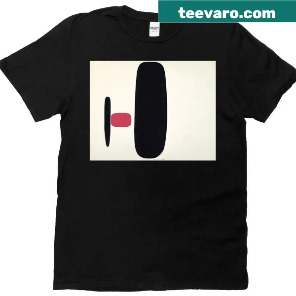 Minimalist abstract design inspired by Bruno Munari on a T-shirt