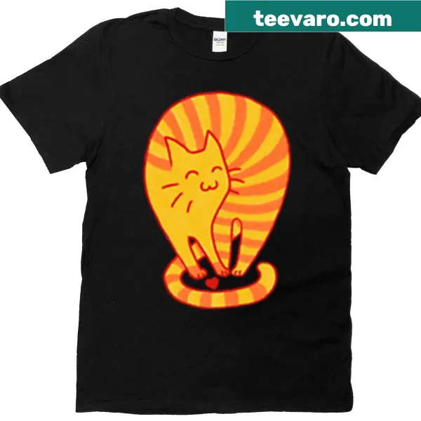 T-shirt featuring a heartfelt cat love design