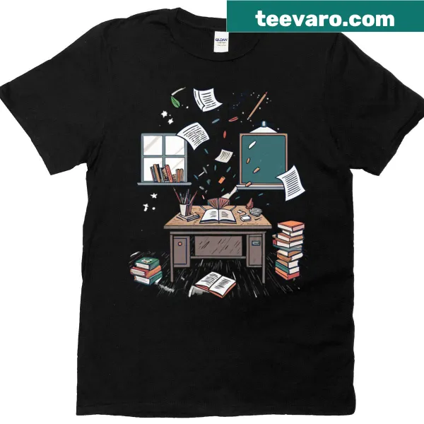 Funny t-shirt with Classroom Chaos Coordinator text in cartoon style