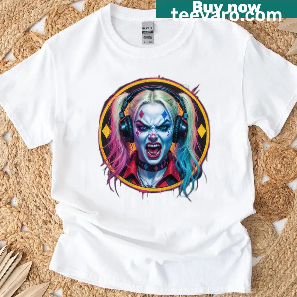 Funny typography design featuring Clown Princess of Crime on a t-shirt.