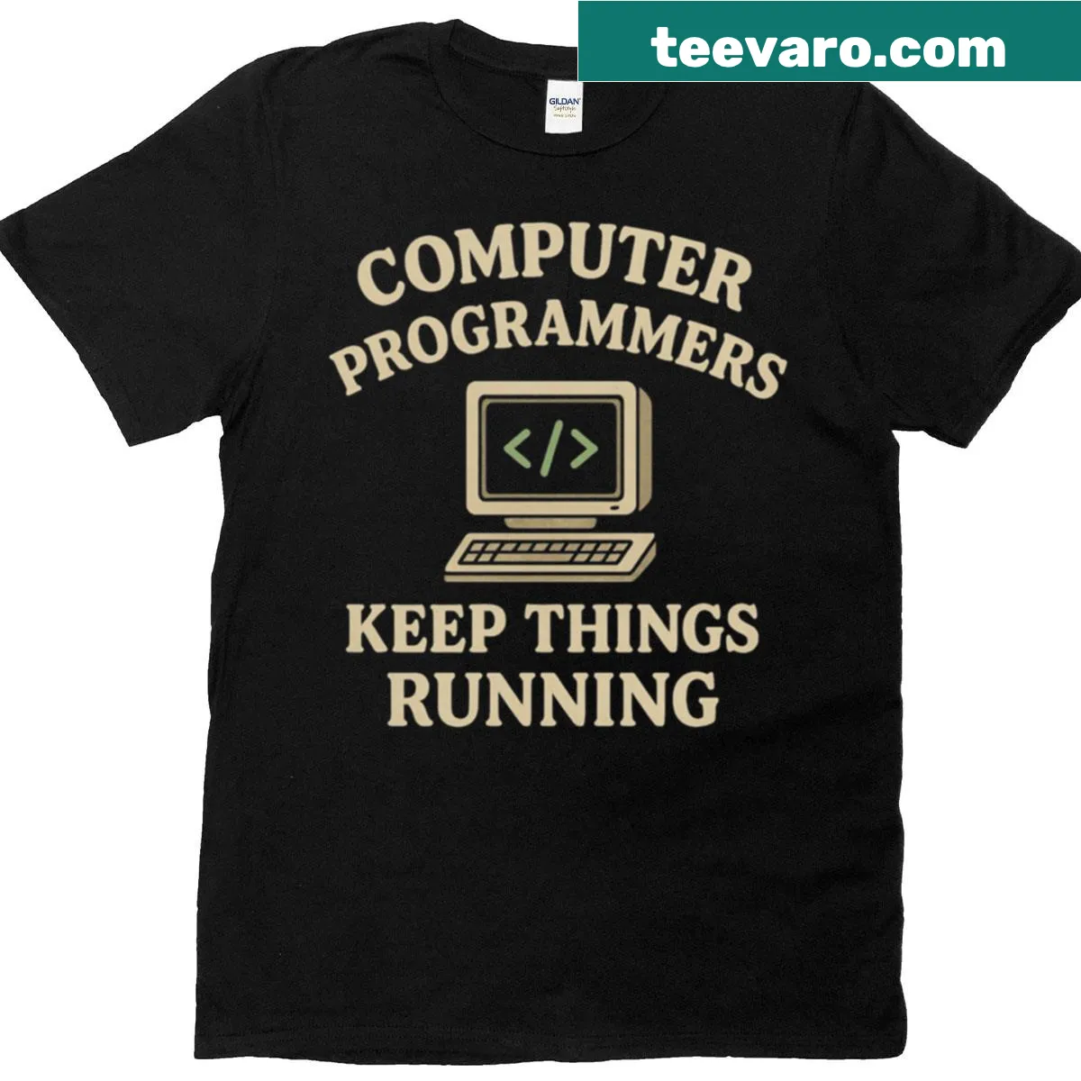 Funny programmer t-shirt with coding humor — on a men's t-shirt