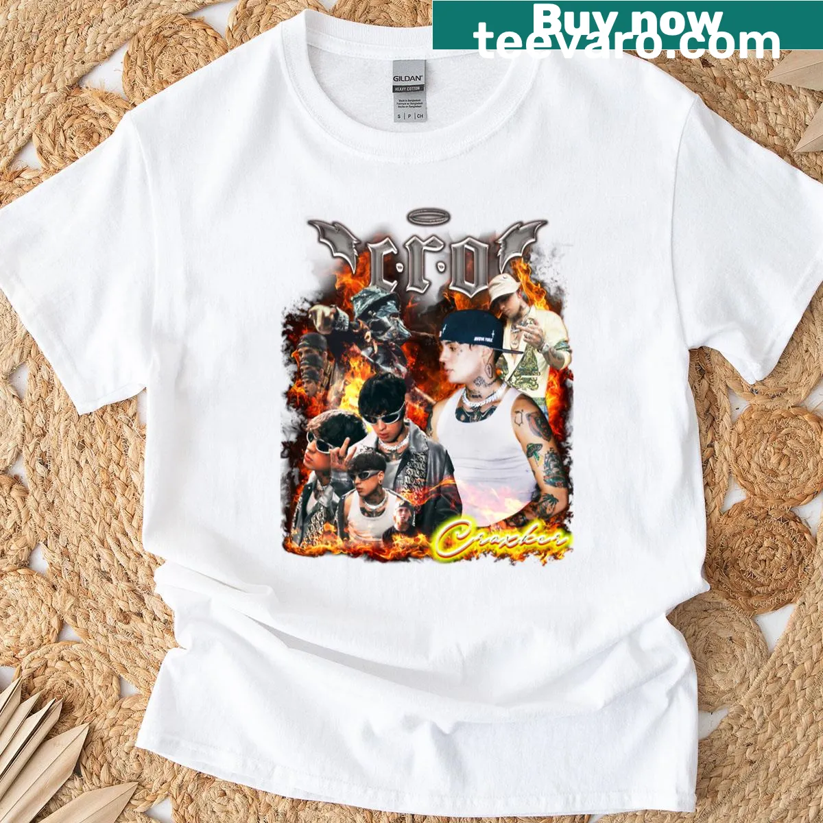 Graphic T-shirt featuring Cro Barderos design and bold text — on a men's t-shirt