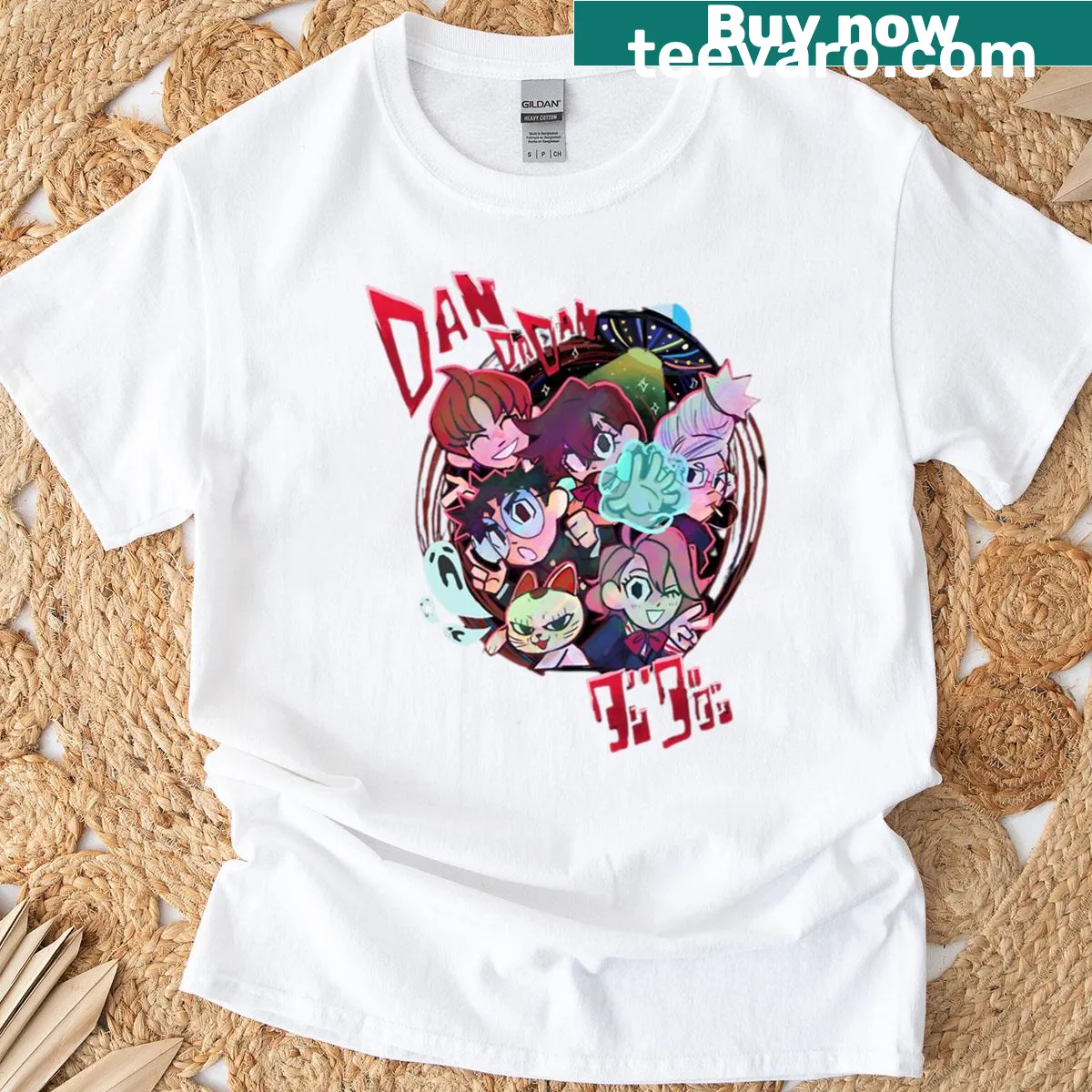 Chibi character design on a fun anime-inspired shirt — on a men's t-shirt