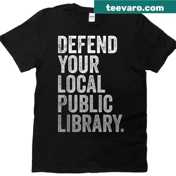 Public Library defense t-shirt with bold typography