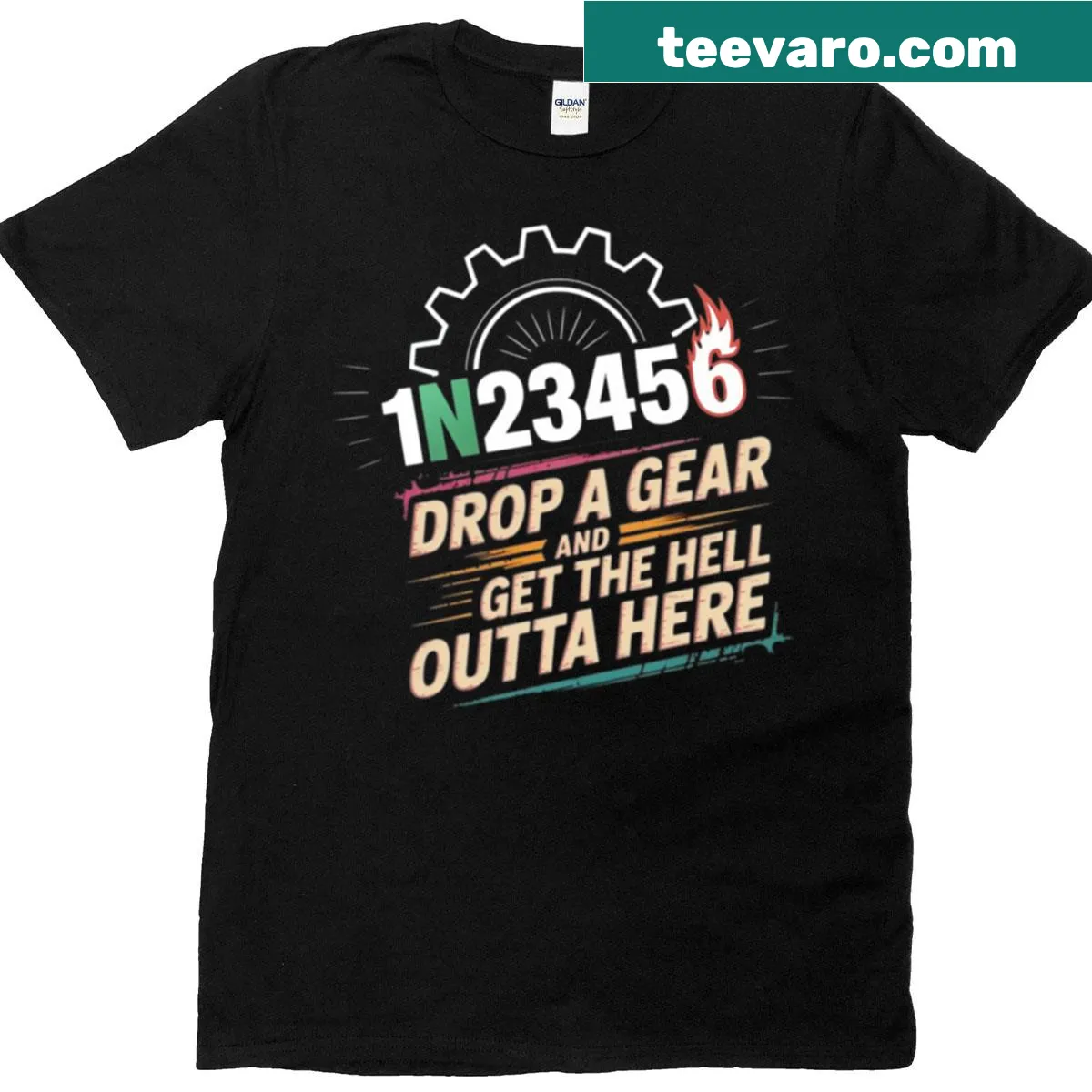 Bold phrase about driving fast on a sports car themed t-shirt. — on a men's t-shirt