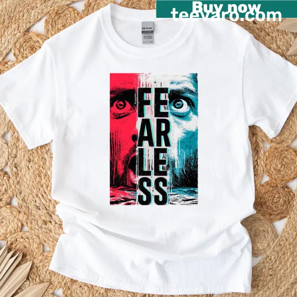T-shirt with the phrase 'Fearless Grit' in bold typography.