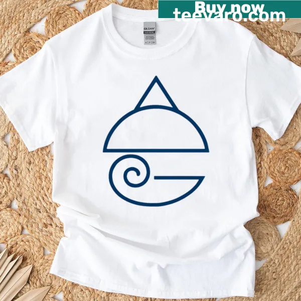 Abstract geometric motion design T-shirt with symbolic flow elements